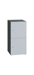 DOMINIT 22 úložná skříň 2-boxová, 917x450x400 mm, korpus antracit, dvířka bílá